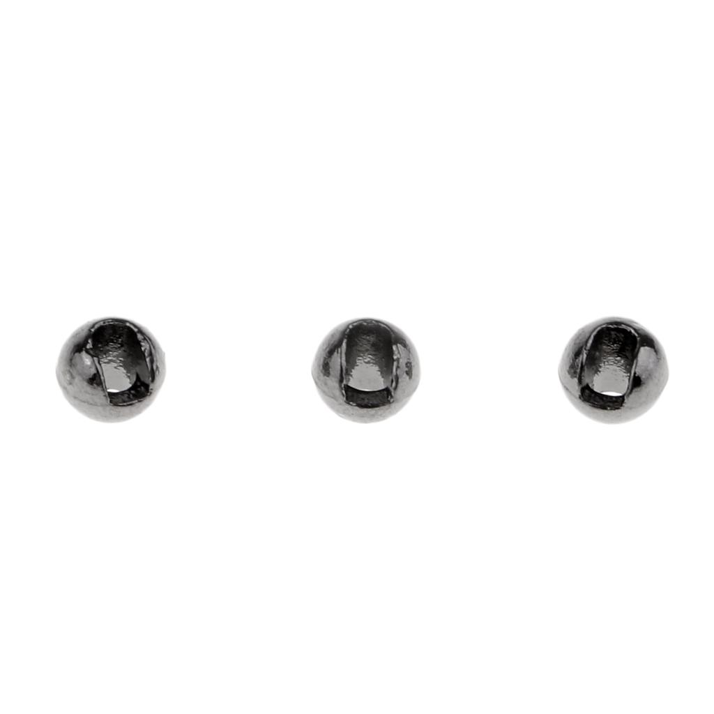 50pcs Tungsten Slotted Fly Tying Beads Nymph Head Eyes Round Ball Beads 2.8mm
