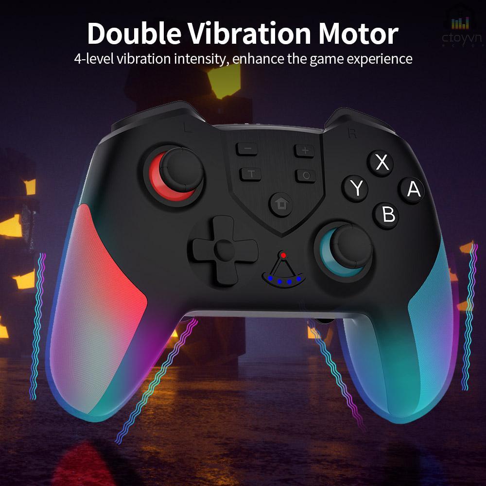 Tay cầm chơi game không dây có chế độ rung kép tương thích với Switch/Switch Lite màu đỏ và xanh dương
