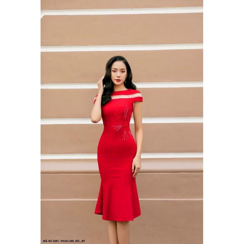 ĐẦM THÊU TAY NGẮN PHỐI LƯỚI