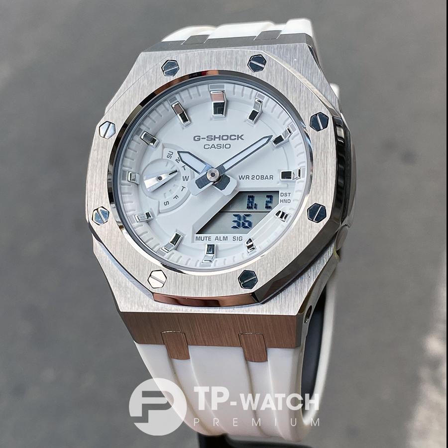 Đồng Hồ Nam Casio G-SHOCK GMA-S2100-7A SIZE NHỎ AP CUSTOM FULL WHITE ROYAL OAK