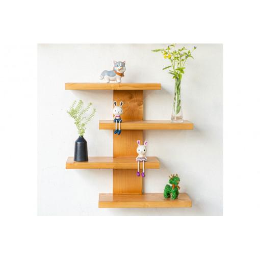 Kệ treo tường trang trí kệ đựng đồ 4 thanh ngang kích thước Dài 60cm x Rộng 15cm x Cao 60cm gỗ thông tự nhiên