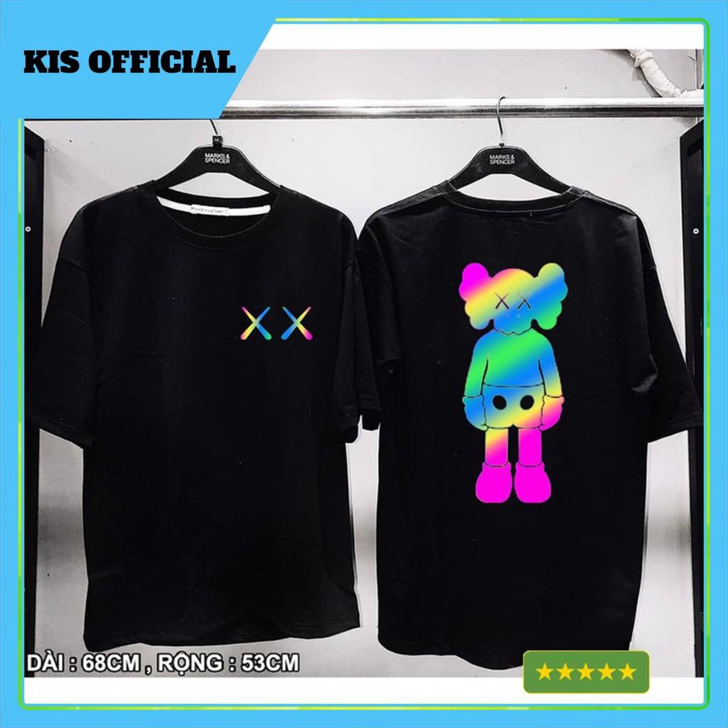 Áo Thun Unisex Hình Gấu XX Phản Quang 7 Màu Form Rộng Thời Trang Nam Nữ Phong Cách Hàn Quốc