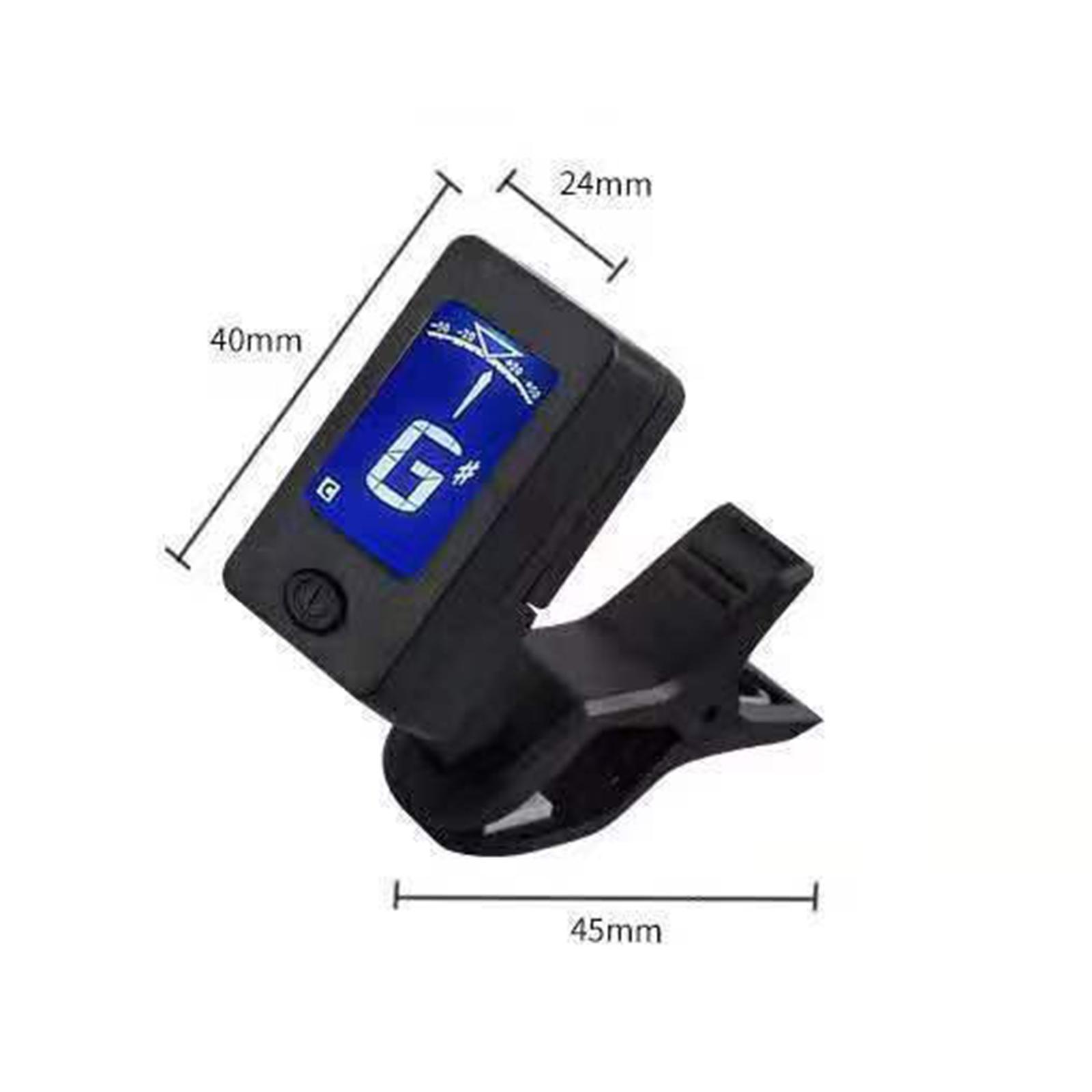 Portable Guitar Tuner Clip Tuner for Musical Instrument Electric Guitar Bass