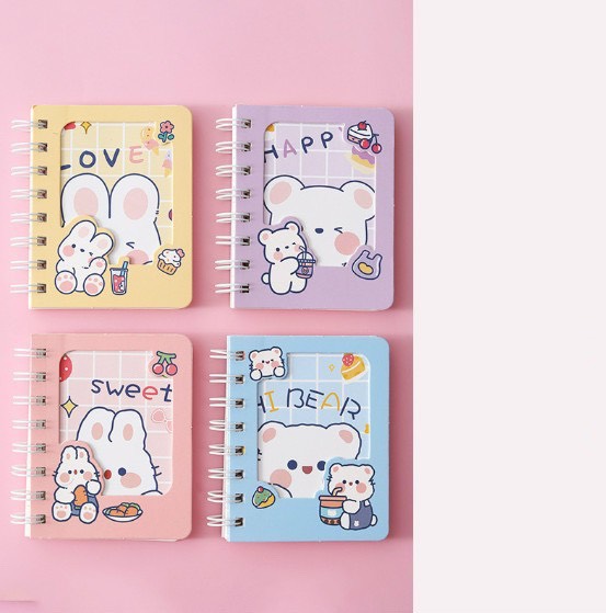 Sổ lò xo A7 mini bìa cửa sổ 3D siêu cute 160 trang