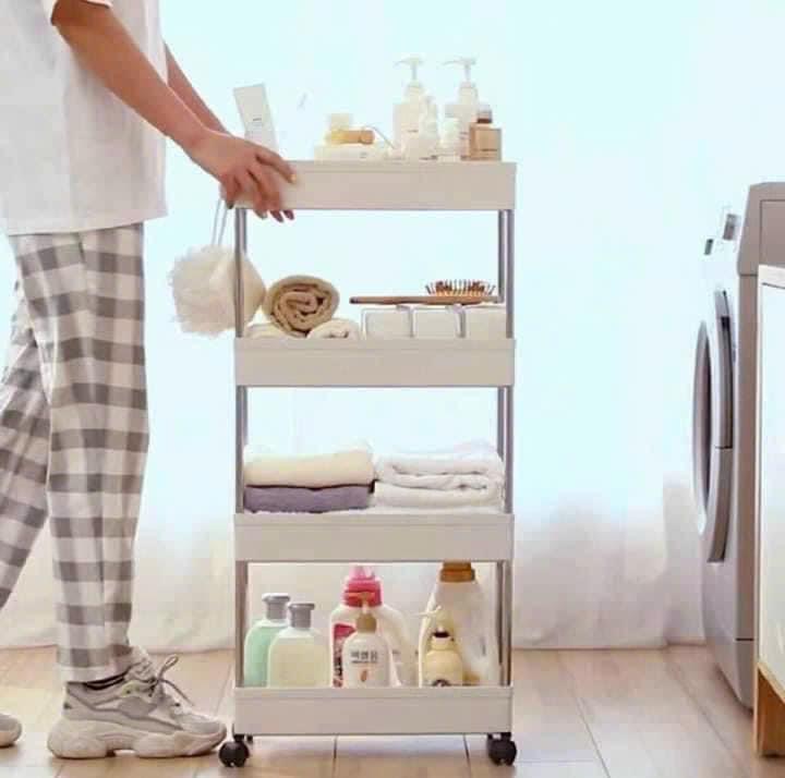 Kệ Di Động Để Đồ Đa Năng 4 Tầng Có Bánh Xe Di Chuyển Tiện Lợi