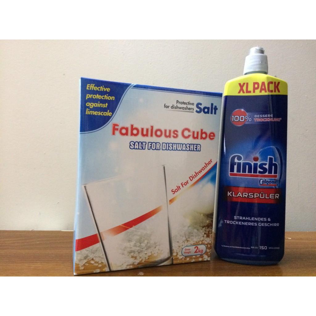 Muối Fabulous 2kg + Nước làm bóng Finish 400ml