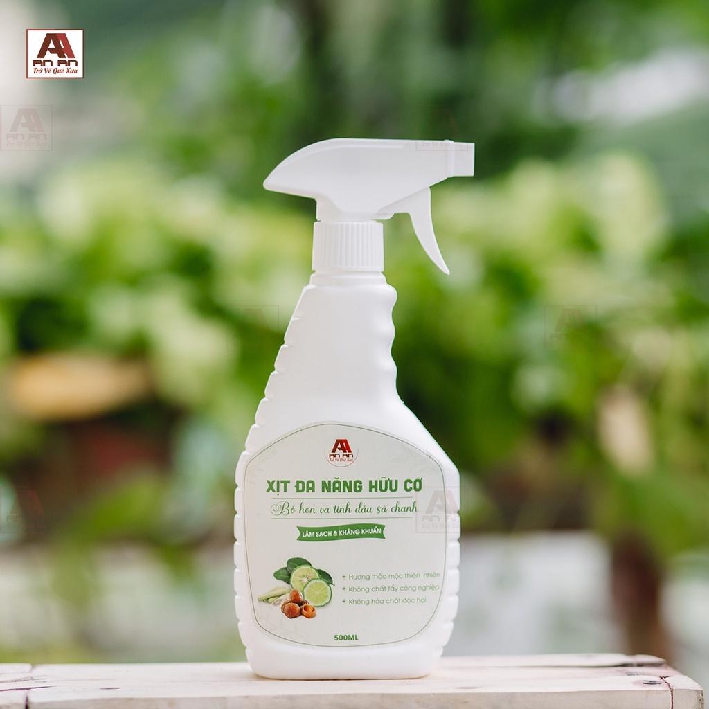 Tẩy đa năng hữu cơ An An hương sả chanh, lau bếp, lau bàn, xịt kính, tẩy uế 500ml