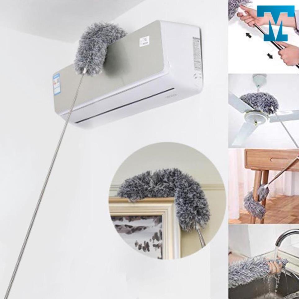 Chổi kéo dài 2m5 Quét Trần Lau Bụi Đa Năng có cán điều chỉnh độ dài và xoay 360 độ đa năng