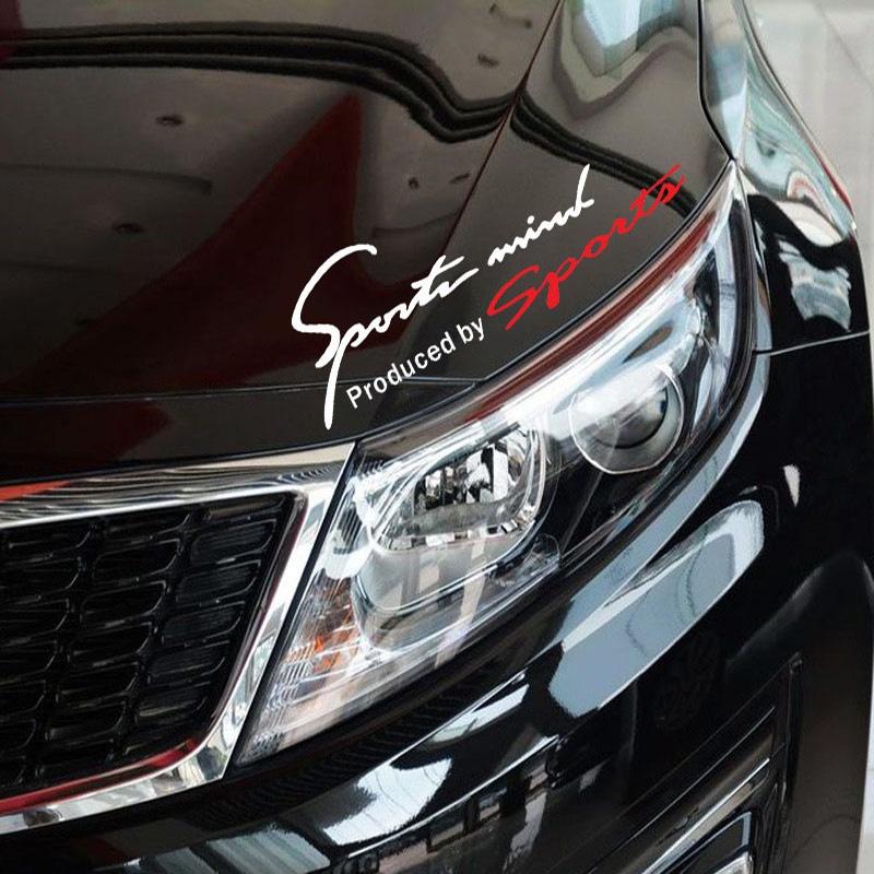 Tem Dán Decal Sport mind Xe Hơi Ô Tô Màu Đen Và Trắng