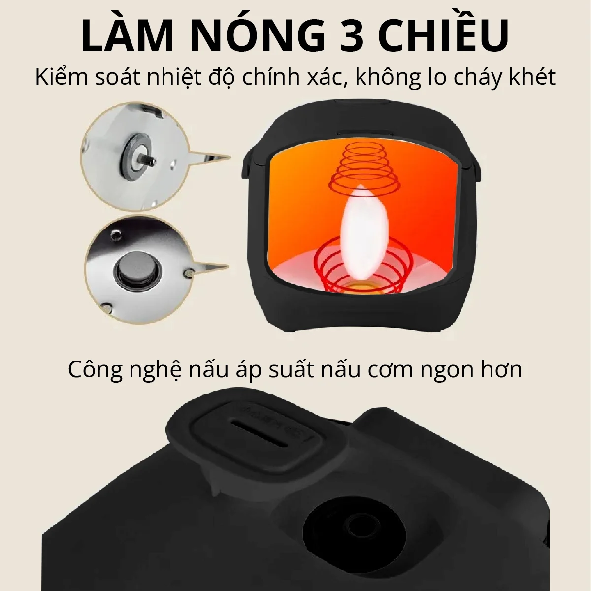 Nồi Cơm Điện Sứ Dưỡng Sinh Mishio MK365 lòng sứ nguyên chất 0.8L không chứa chất chống dính - Hàng chính hãng