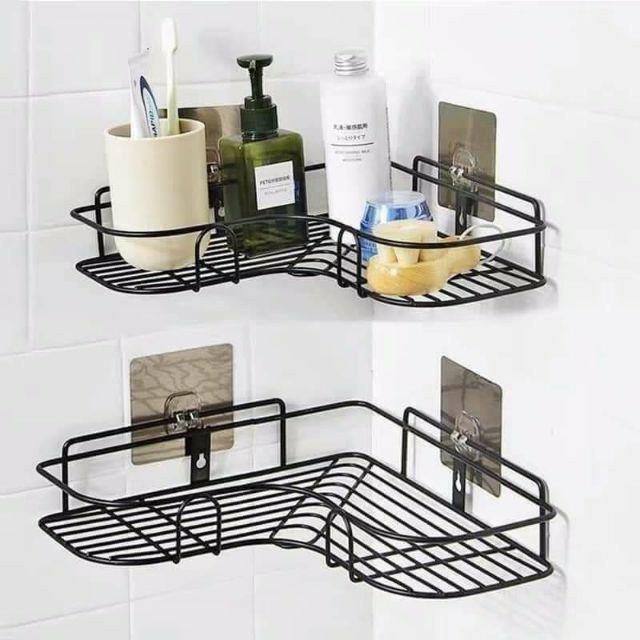 Kệ Góc dán tường để đồ nhà tắm, Kệ góc phòng tắm thép sơn tĩnh điện chống han rỉ