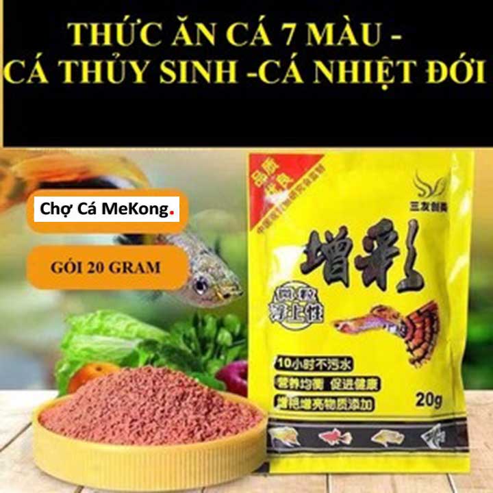 Cám Cá 7 Màu - Thức Ăn Cá 7 Màu Cao Cấp - Gói 20Gr