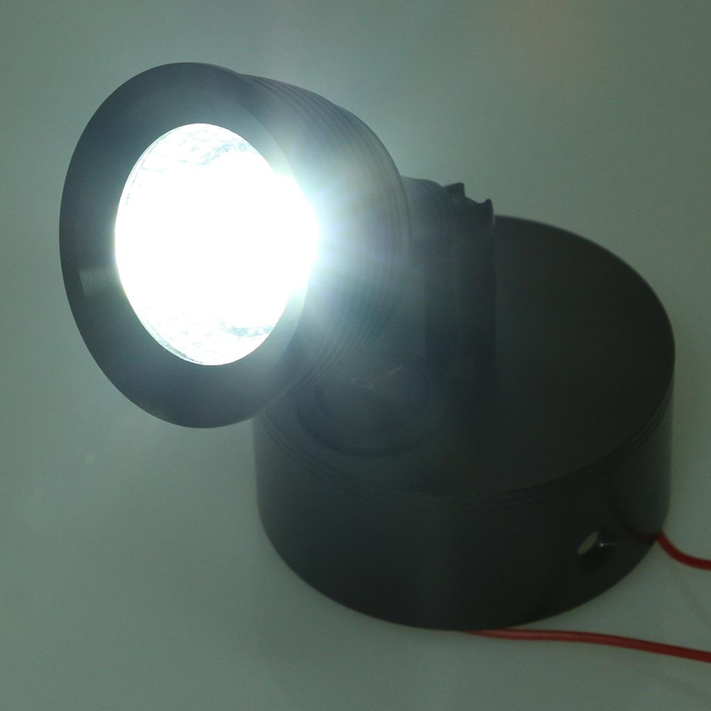 Boat 12V LED Reading Swivel Light 6000K Wall Mount for Marine Cabin RV Black