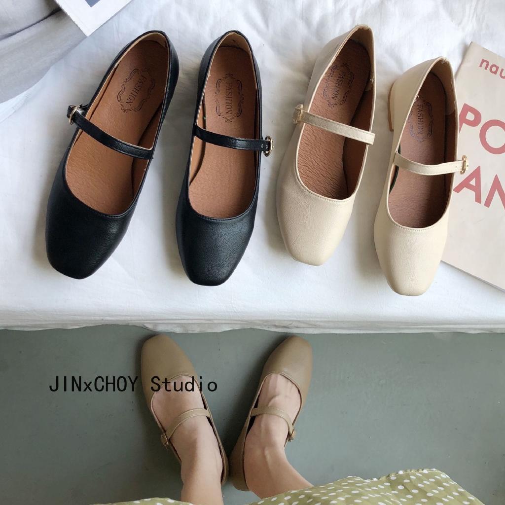 Giày Búp Bê Đế Bằng Mũi Vuông Thời Trang Thanh Lịch Cho Nữ