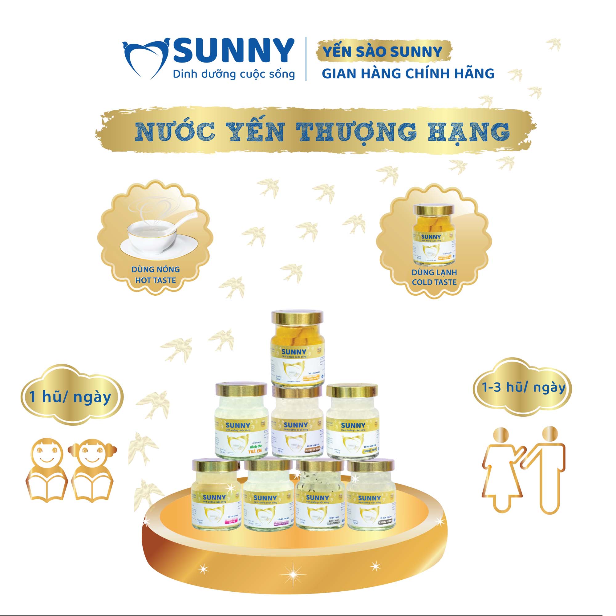 Yến hạt chia - Yến Sào Khánh Hòa chưng sẳn - 25% Yến thô - 70ml/hũ - Yến sào SUNNY