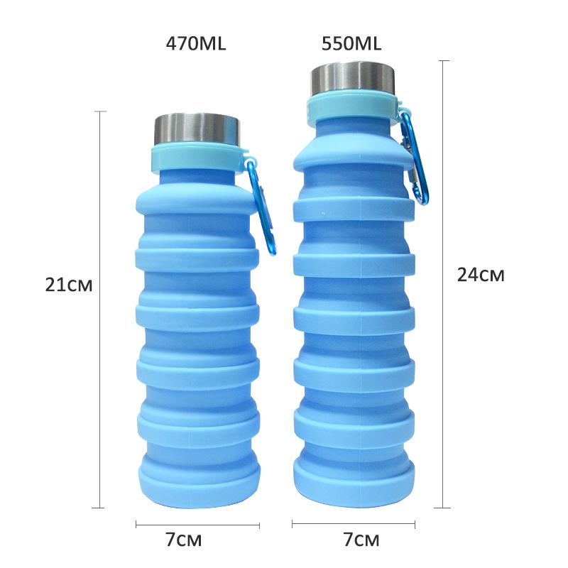 Ốp Nước Di Động Gấp Gọn Cốc Bình Trái Cây Chống Rò Rỉ Thể Thao Đi Xe Đạp Du Lịch Cắm Trại Bình Có Nắp Đậy
