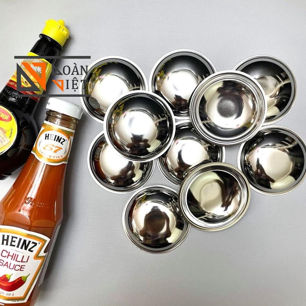 Chén INOX làm BÁNH BÈO, BÁNH BÒ , ĐỰNG NƯỚC CHẤM , GIA VỊ , LÀM HÀO NƯỚNG - 7 * 1.6CM