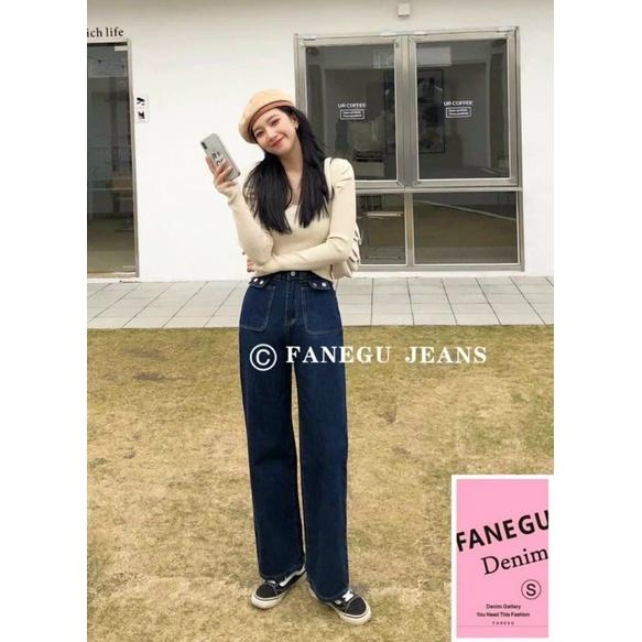 Quần Jeans ống suông cạp cao/ Hàng cao cấp MS 3928