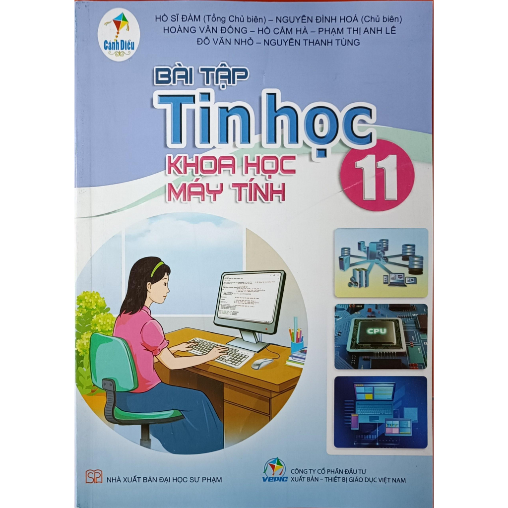 Sách - Bài tập tin học 11 Khoa học máy tính Cánh Diều và 2 tập giấy kiểm tra kẻ ngang vỏ xanh