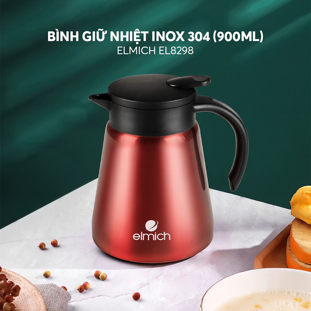 Bình Giữ Nhiệt Gia Đình INOX 304, Tráng bạc Elmich EL-8298 - Hàng Chính Hãng