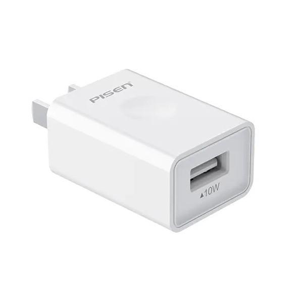 Bộ sạc nhanh PISEN USB Charger 2A - TS-C122, kèm cáp sạc điện thoại Micro Trắng, Hàng chính hãng