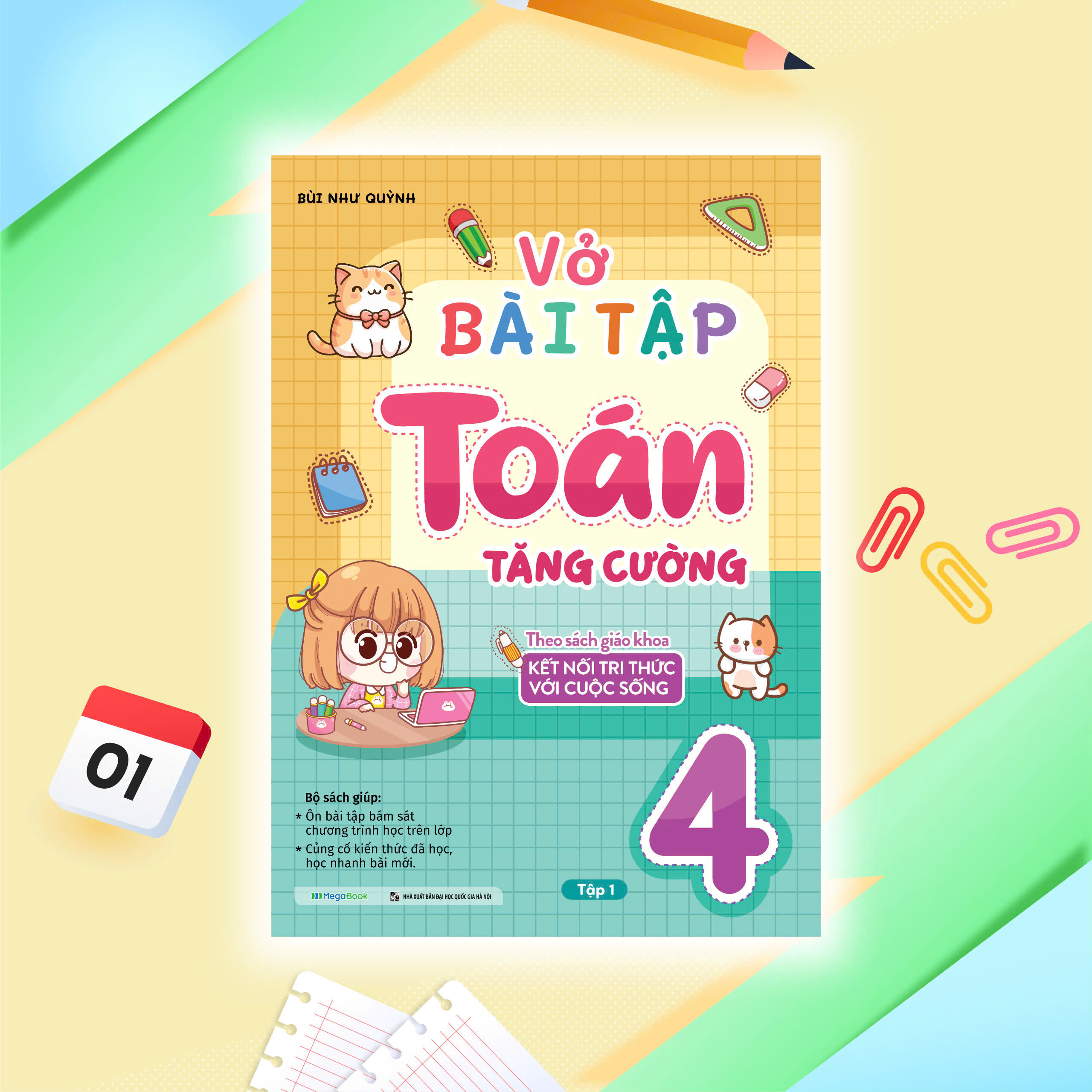 Combo Vở bài tập Toán tăng cường lớp 4 (2 Tập) (Theo sách giáo khoa kết nối tri thức với cuộc sống)