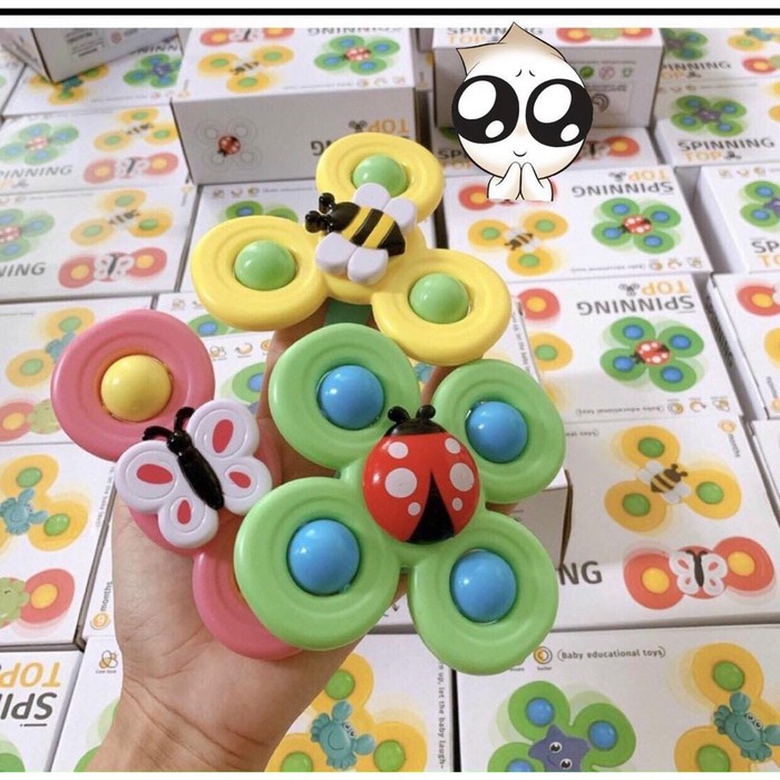 Bộ 3 con quay spinner hình côn trùng