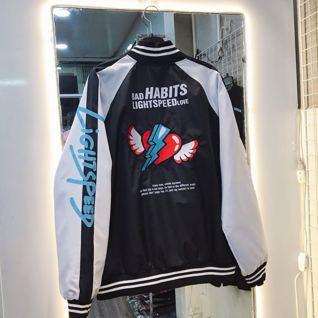 Áo Bomber Jacket BAD HABITS LIGHTSPEED LOVE