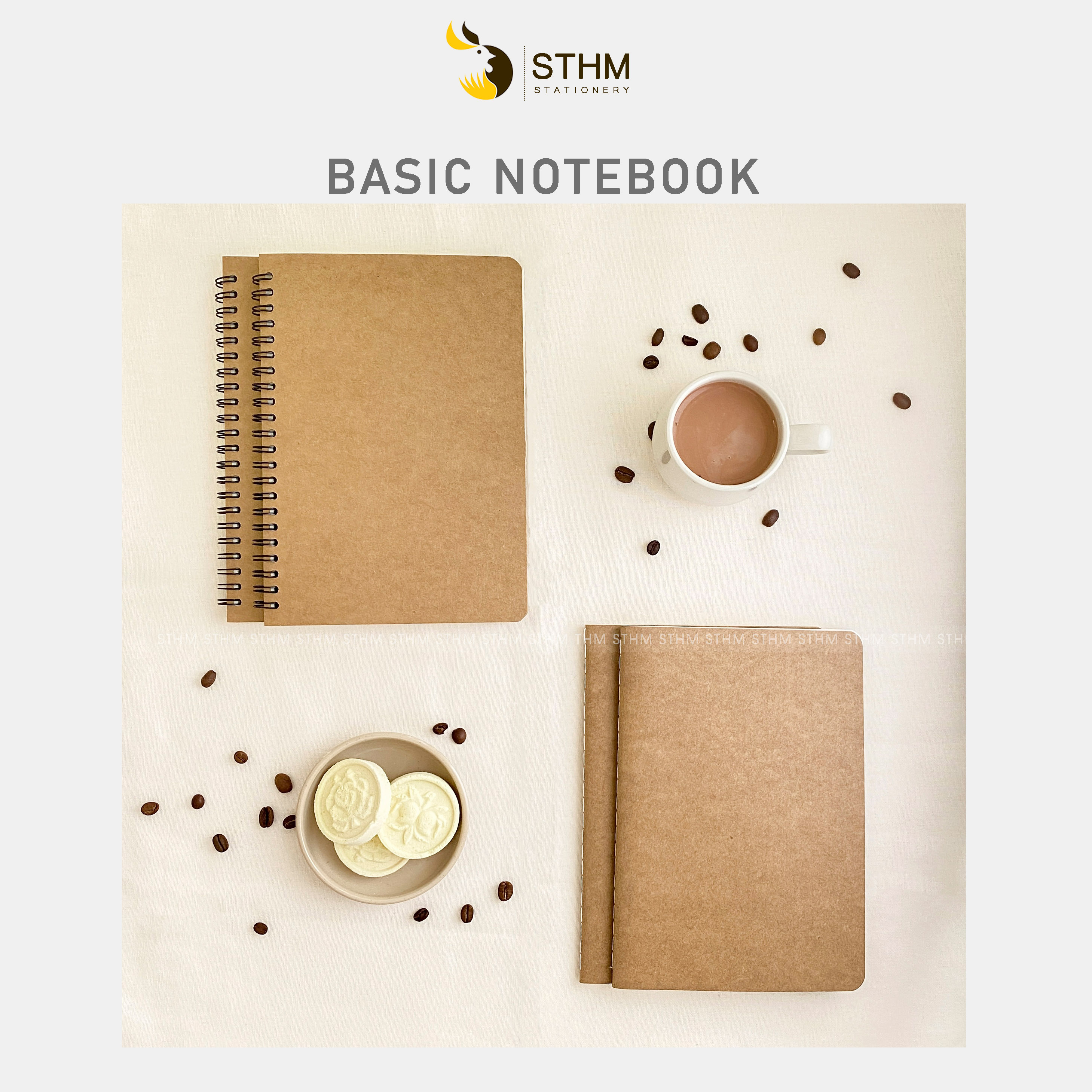 Sổ tay basic notebook - Gáy lò xo - Ruột kẻ dòng A5