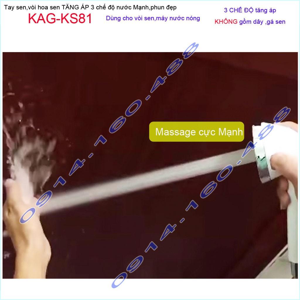 Bát sen tăng áp tia massage cực đã KAG-KS81, vòi hoa sen chuyên dùng cho máy nước nóng, tay sen tăng áp( khôn