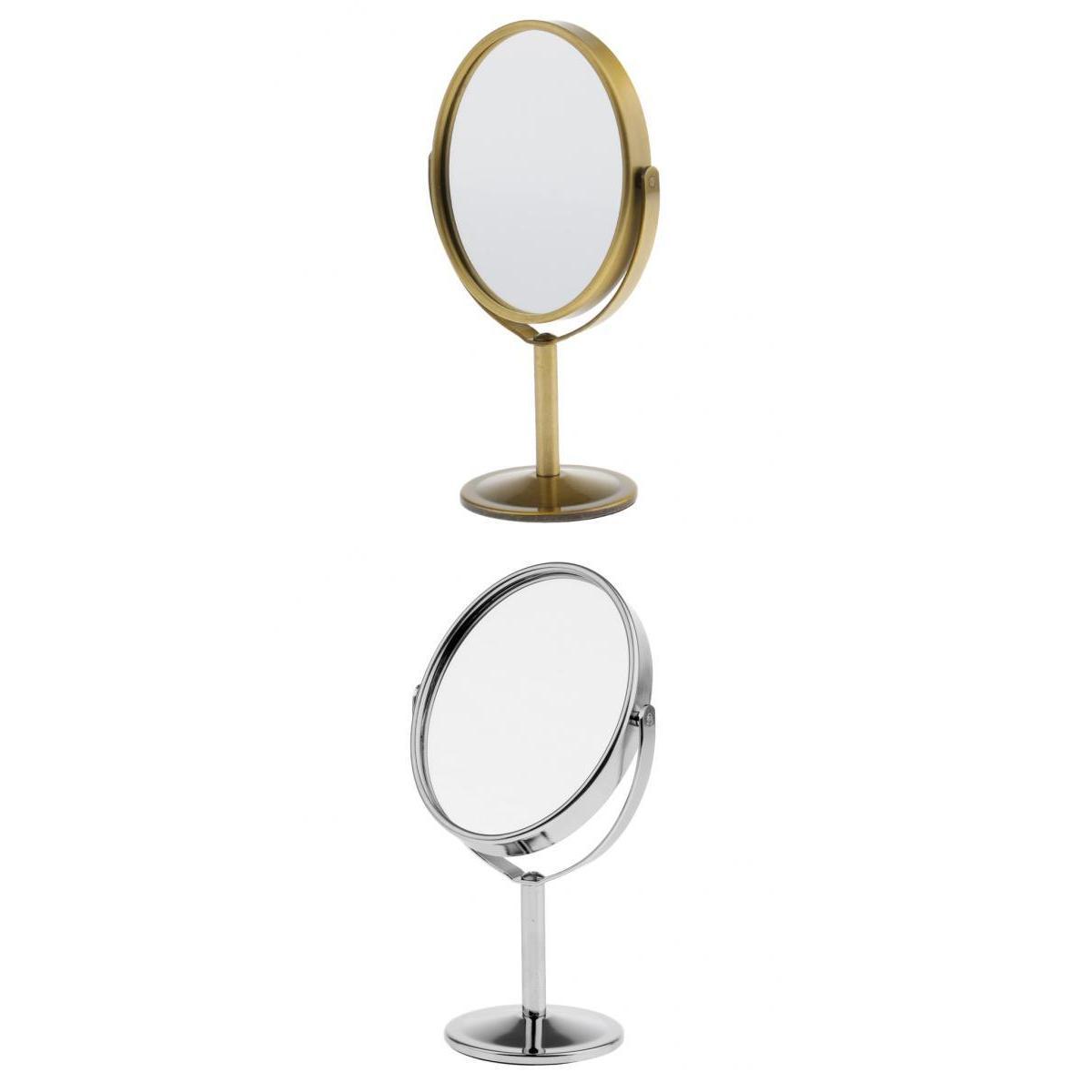 Dual Side Normal Magnifying Oval Stand Makeup Cosmetic Vanity Mirrors 2pcs