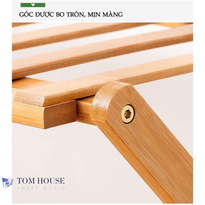 Kệ Để Giày Dép Nhiều Tầng Gỗ Tre, Gấp Xếp Gọn Nhẹ, Không Cần Lắp Ráp - Tomhouse