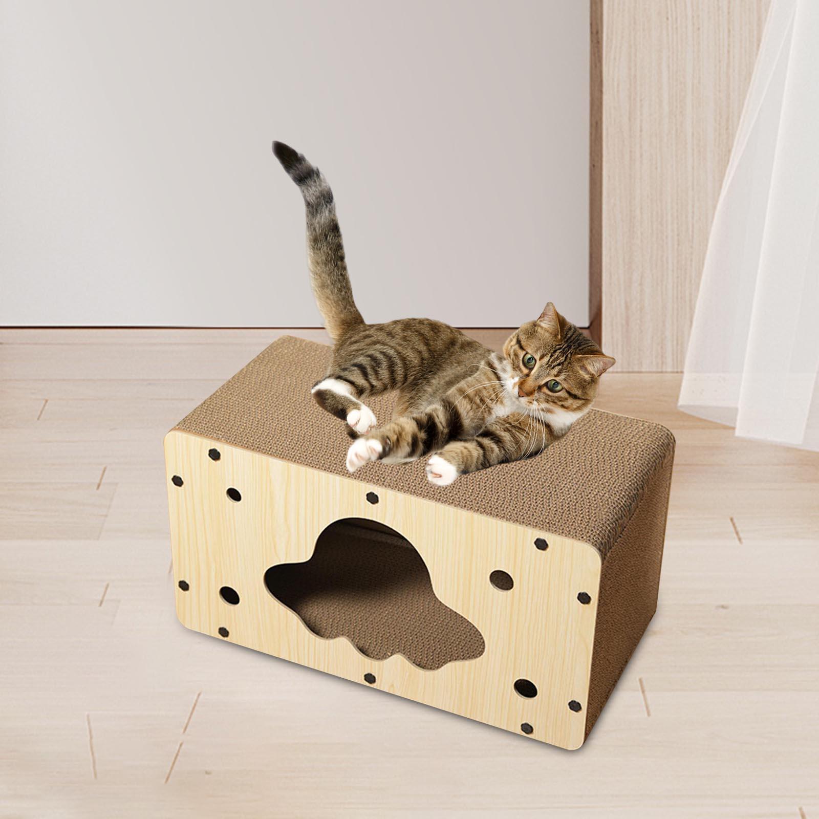 Cat Scratching Pad House Bed Corrugated Material Rectangle for Resting