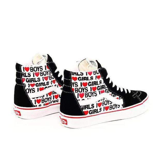 Vans Giày sneaker chính hãng - cổ cao - họa tiết nổi bật - đế cao su - êm ái - cá tính-UA SK8-Hi I Heart - VN0A4U3CWKU