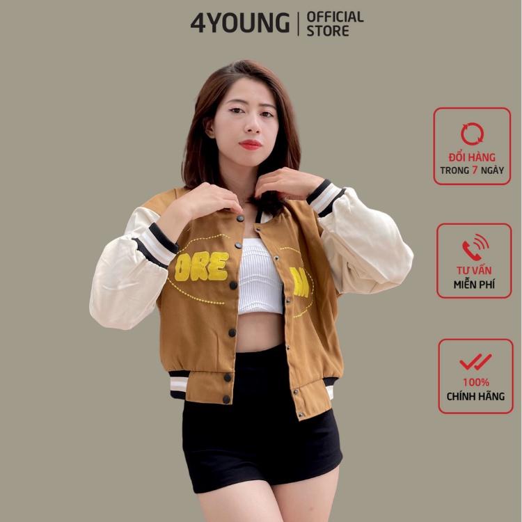 Áo khoác bomber nữ croptop dang lửng