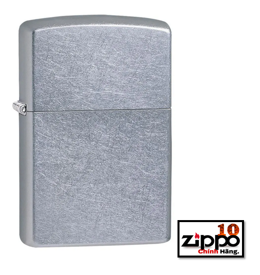 Bật lửa Zippo 207 Classic Street Chrome (vỏ đồng thau mạ crom xước bụi) - Chính Hãng 100%