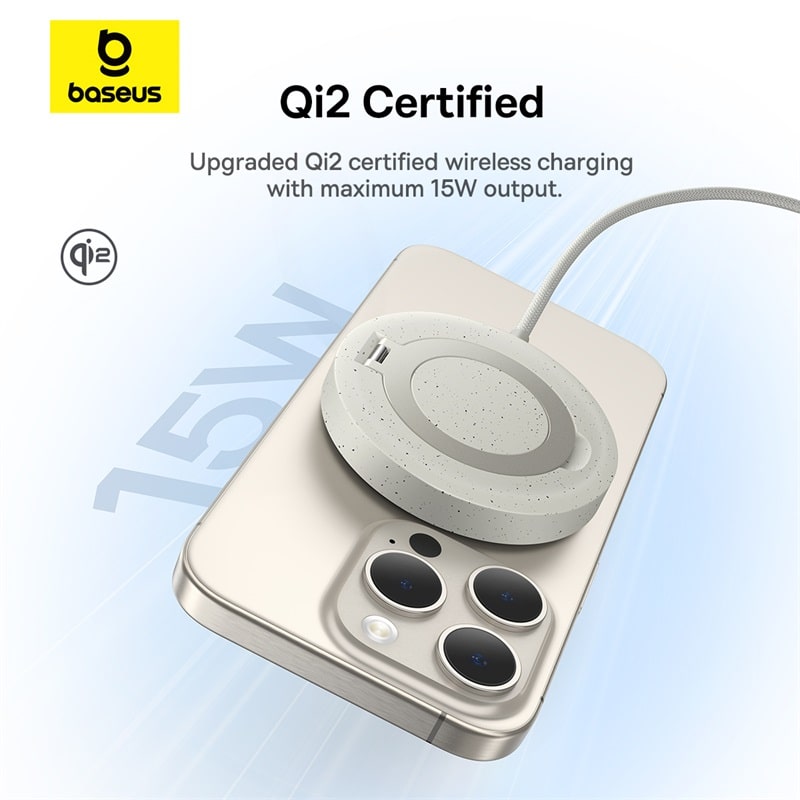 Đế Sạc Không Dây Baseus Simple Mini4 Magnetic Wireless Charging Stand Qi2 15W Universal (Hàng chính hãng)