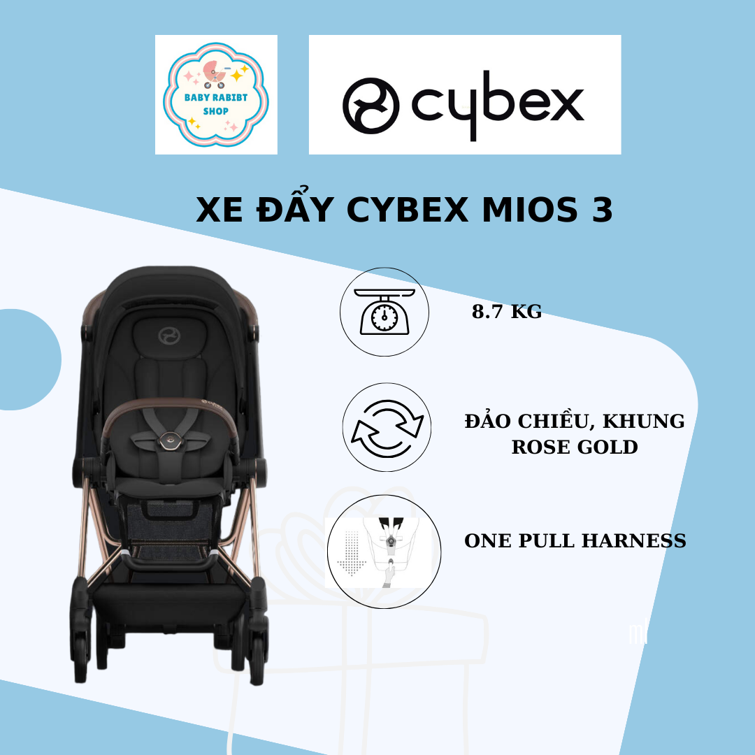 XE ĐẨY GẤP GỌN CYBEX MIOS 3 - Frame Rose Gold phiên bản mới nhất