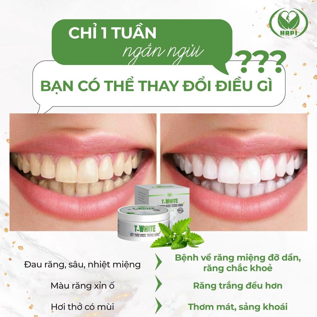 Bột Thảo Dược Trắng Răng T-White 50g giảm hôi miệng nhiệt miệng viêm nướu giúp trắng răng hơi thở thơm mát