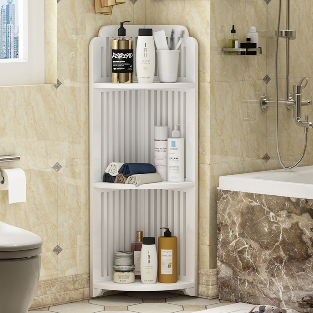 Giá - Kệ góc 3 tầng nan dọc để nhà tắm chống nước, chịu lực tốt