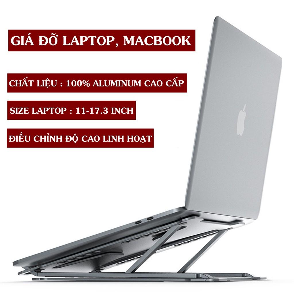 GIÁ ĐỠ DÀNH CHO LAPTOP MACBOOK P17 BẰNG NHÔM TÙY CHỈNH 2 KIỂU DÁNG, NÂNG HẠ ĐỘ CAO.