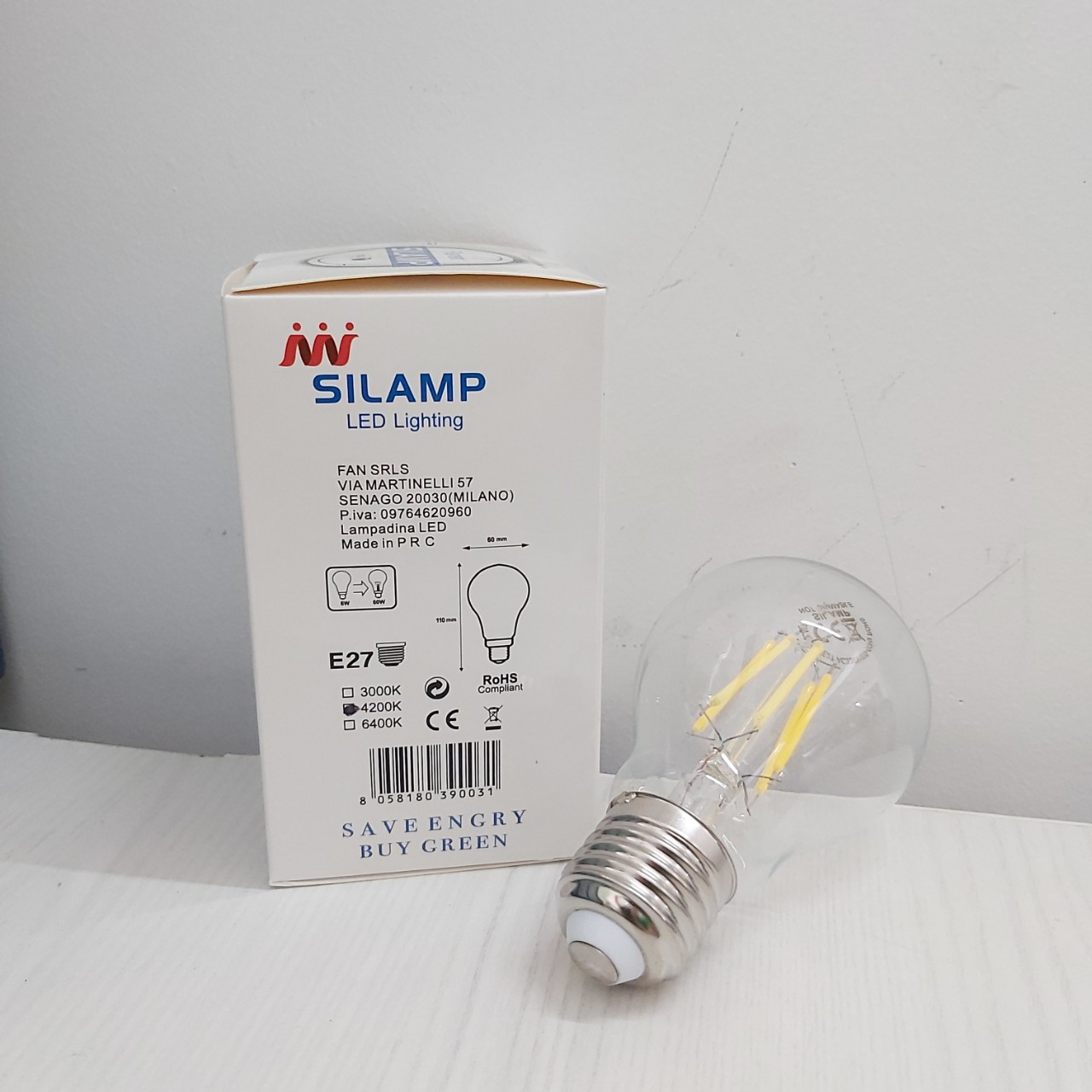 BÓNG ĐÈN LED EDISON TRÒN A60 ĐUI E27 CÔNG SUẤT 6W