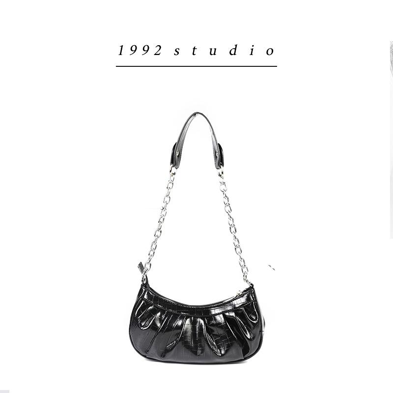 Túi xách nữ/ 1992 s t u d i o/ ROSA BAG/ túi may nhún da bóng