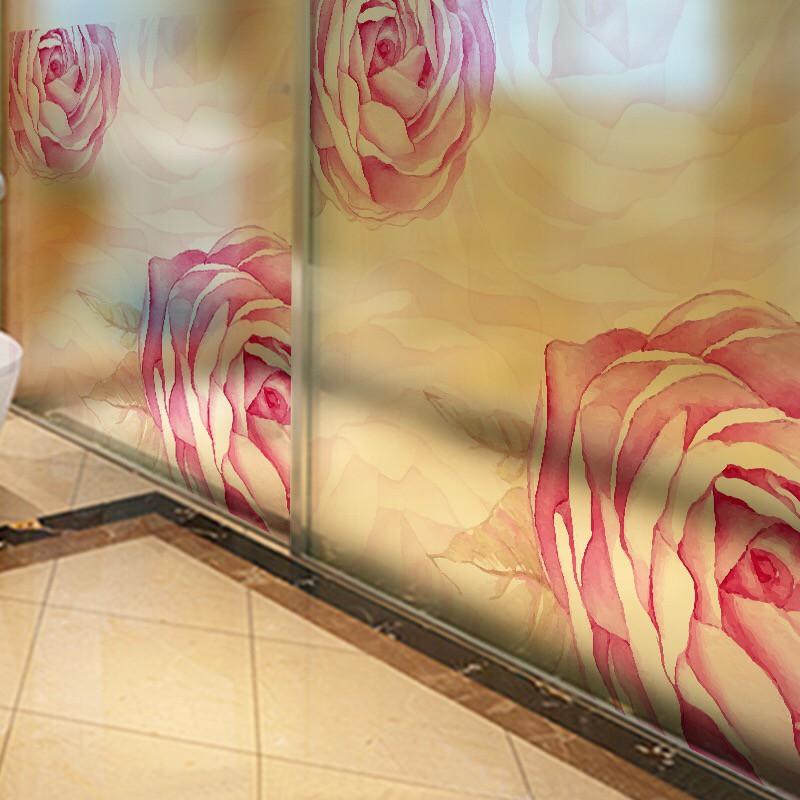 Decal dán kính Cao Cấp - Hoa Hồng quyến rũ