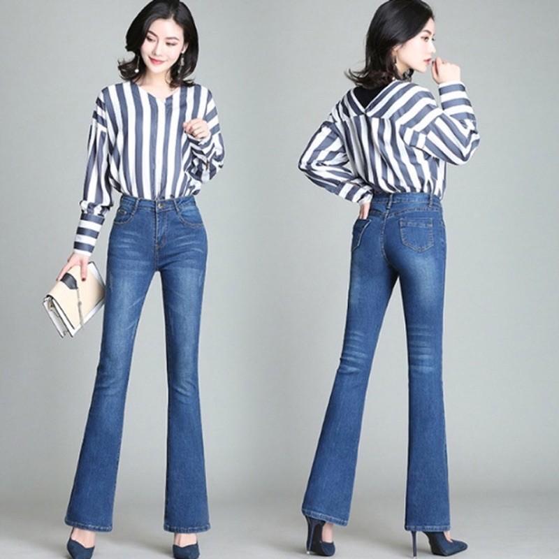 Quần Jeans Nữ Ống Loe Dài Thời Trang