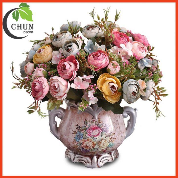 Bình cắm hoa cao cấp, bình hoa Decor sang trọng phong cách Châu Âu cao 14cm