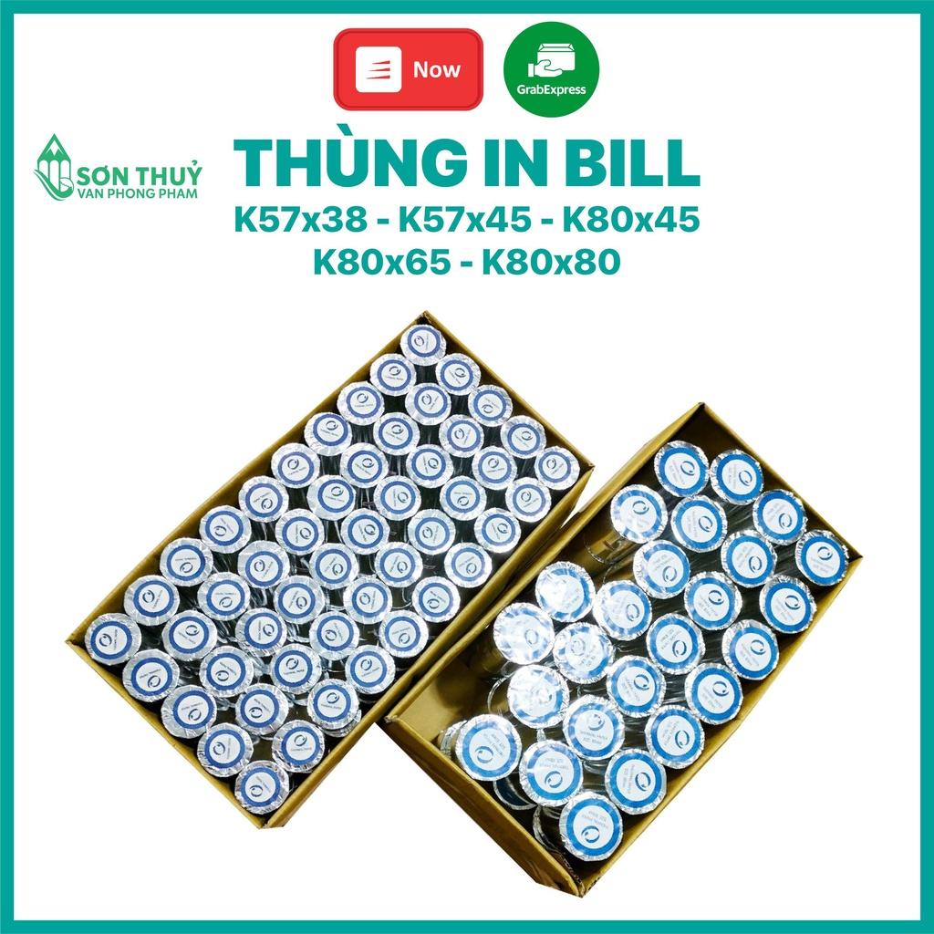 THÙNG Giấy in Bill K80x45, K80x65, K80x80, K57, K58, Giấy in Hóa Đơn 80mm, 57mm Giấy in Nhiệt 80mm