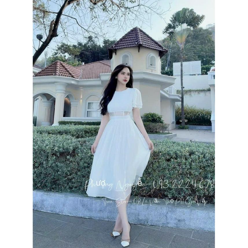 Đầm xoè voan 2 lớp tay cánh tiên siêu xinh