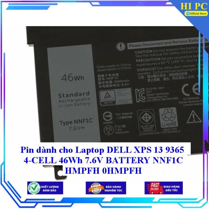 Pin dành cho Laptop DELL XPS 13 9365 4 CELL 46Wh 7.6V BATTERY NNF1C HMPFH 0HMPFH - Hàng Nhập Khẩu