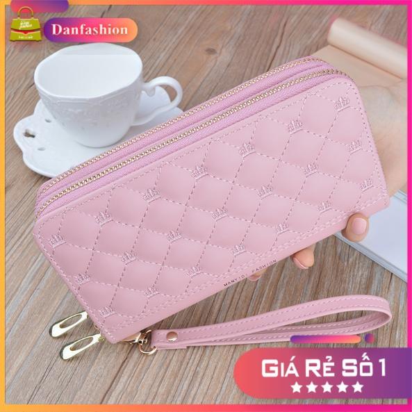 Ví nữ cầm tay hai khóa kéo trần trám VTT126 Danfashion